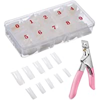 500 Piezas Uñas Postizas Francesa- 10 Tamaños Tips Ovales de Natural Translúcido Francé- Uña Falsa Artificial de…